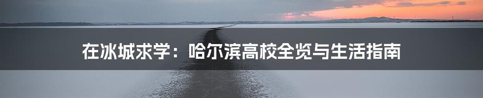 在冰城求学：哈尔滨高校全览与生活指南