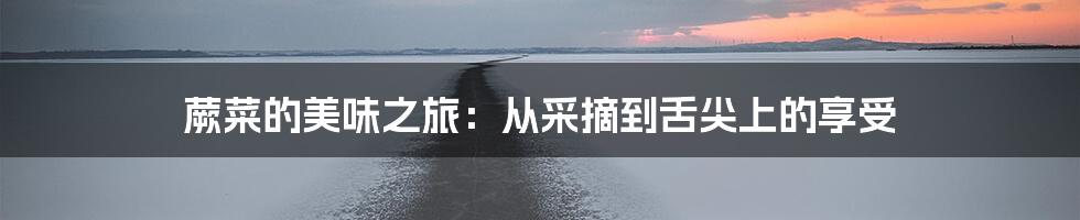 蕨菜的美味之旅：从采摘到舌尖上的享受