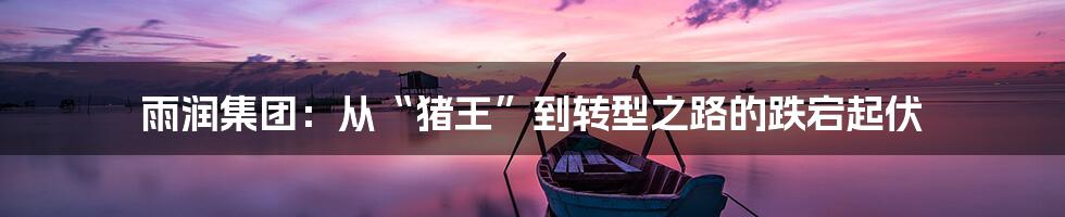 雨润集团:从“猪王”到转型之路的跌宕起伏