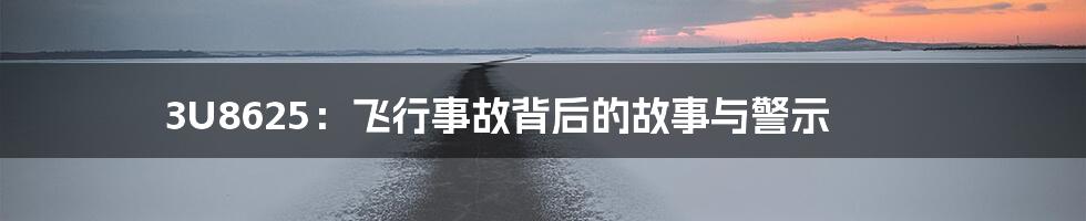 3U8625:飞行事故背后的故事与警示