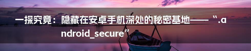 一探究竟：隐藏在安卓手机深处的秘密基地——“.android_secure”