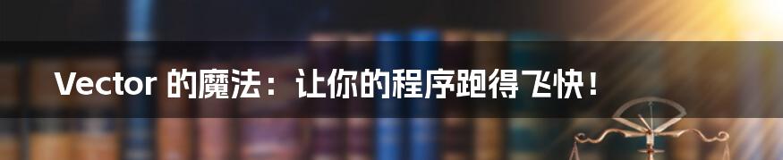 Vector 的魔法:让你的程序跑得飞快!