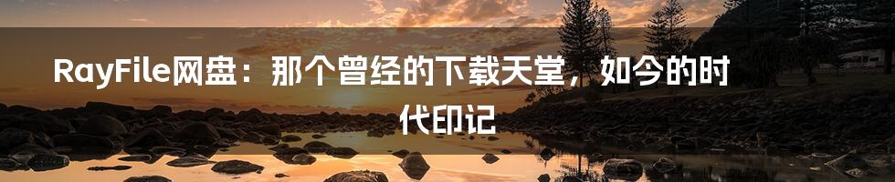 RayFile网盘：那个曾经的下载天堂，如今的时代印记