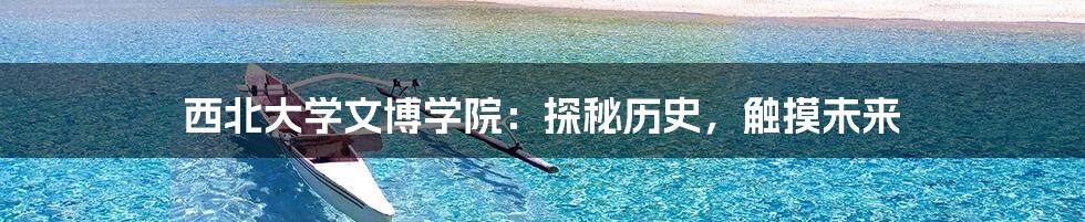 西北大学文博学院：探秘历史，触摸未来