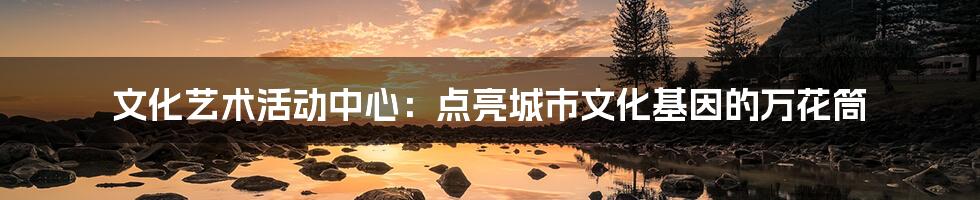 文化艺术活动中心：点亮城市文化基因的万花筒