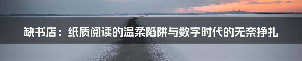 缺书店:纸质阅读的温柔陷阱与数字时代的无奈挣扎