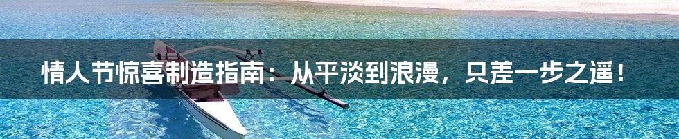 情人节惊喜制造指南：从平淡到浪漫，只差一步之遥！