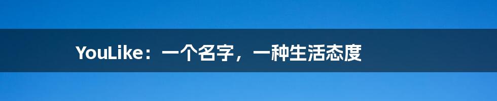 YouLike:一个名字,一种生活态度