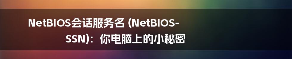 NetBIOS会话服务名 (NetBIOS-SSN): 你电脑上的小秘密