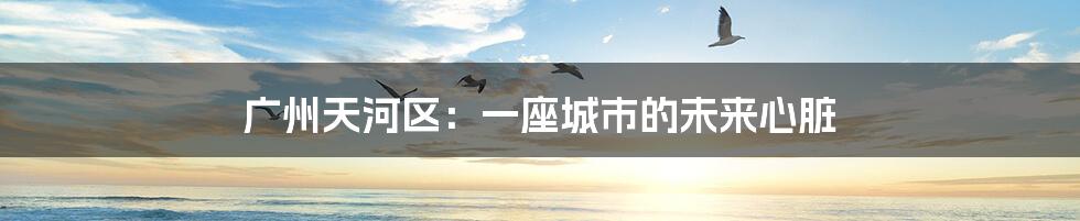 广州天河区：一座城市的未来心脏