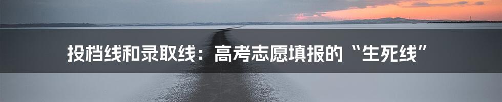 投档线和录取线:高考志愿填报的“生死线”