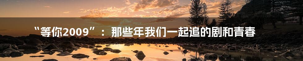 “等你2009”：那些年我们一起追的剧和青春