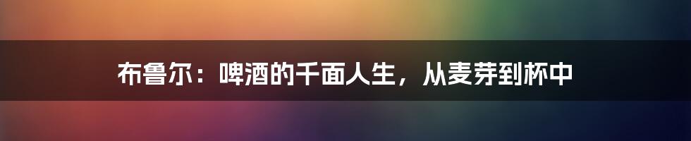 布鲁尔:啤酒的千面人生,从麦芽到杯中