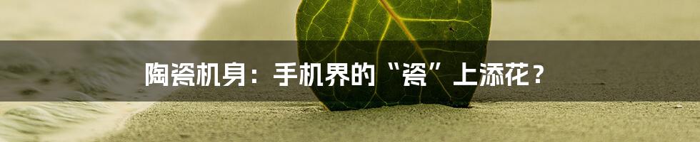 陶瓷机身:手机界的“瓷”上添花?