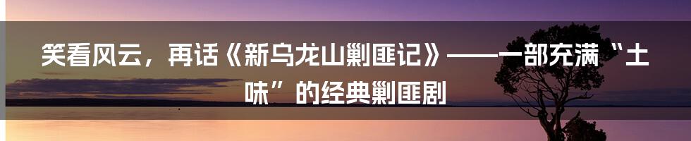笑看风云，再话《新乌龙山剿匪记》——一部充满“土味”的经典剿匪剧