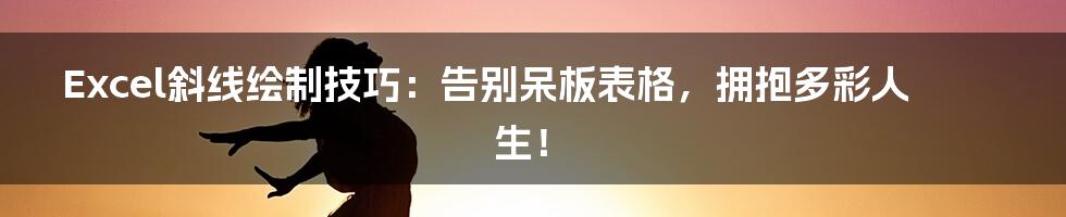 Excel斜线绘制技巧：告别呆板表格，拥抱多彩人生！