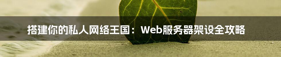 搭建你的私人网络王国:Web服务器架设全攻略