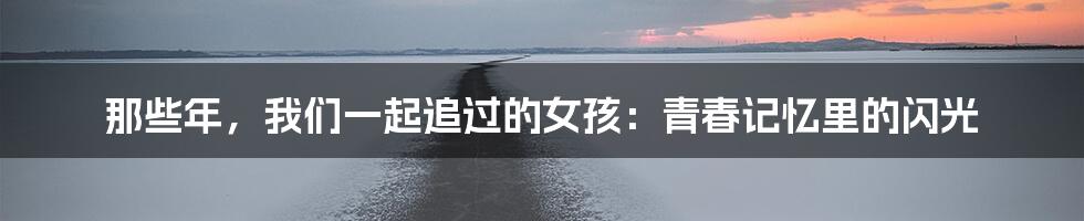 那些年，我们一起追过的女孩：青春记忆里的闪光