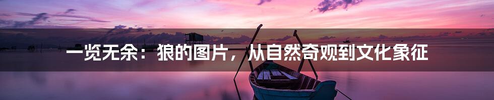 一览无余：狼的图片，从自然奇观到文化象征