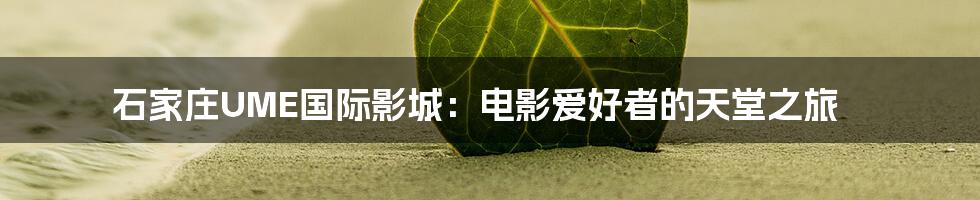 石家庄UME国际影城:电影爱好者的天堂之旅
