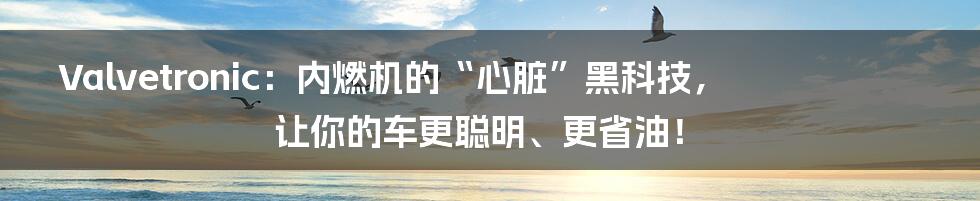 Valvetronic:内燃机的“心脏”黑科技,让你的车更聪明、更省油!