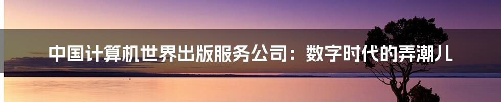 中国计算机世界出版服务公司:数字时代的弄潮儿
