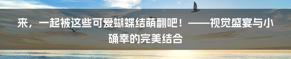 来,一起被这些可爱蝴蝶结萌翻吧!——视觉盛宴与小确幸的完美结合