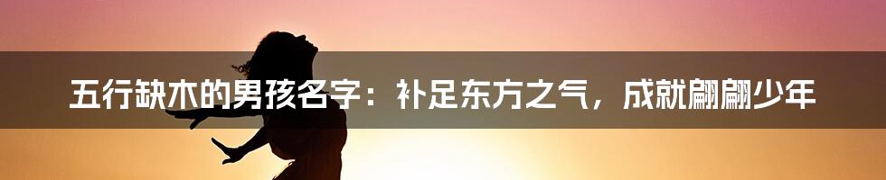五行缺木的男孩名字:补足东方之气,成就翩翩少年