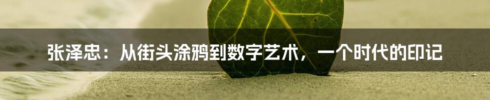 张泽忠:从街头涂鸦到数字艺术,一个时代的印记