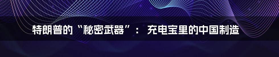 特朗普的“秘密武器”: 充电宝里的中国制造