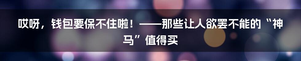 哎呀,钱包要保不住啦!——那些让人欲罢不能的“神马”值得买