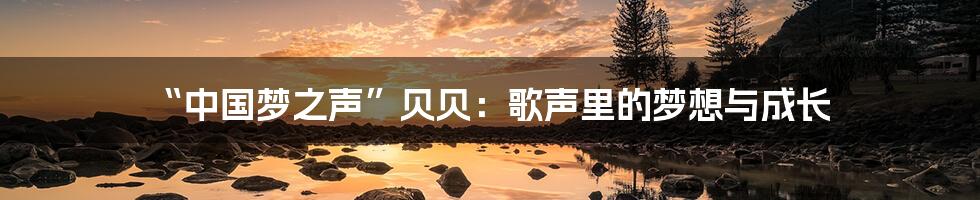 “中国梦之声”贝贝：歌声里的梦想与成长
