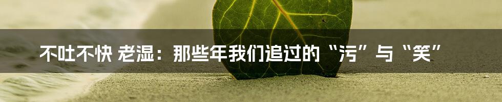 不吐不快 老湿：那些年我们追过的“污”与“笑”