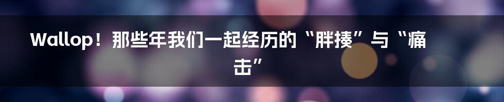 Wallop！那些年我们一起经历的“胖揍”与“痛击”
