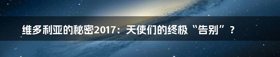维多利亚的秘密2017:天使们的终极“告别”?