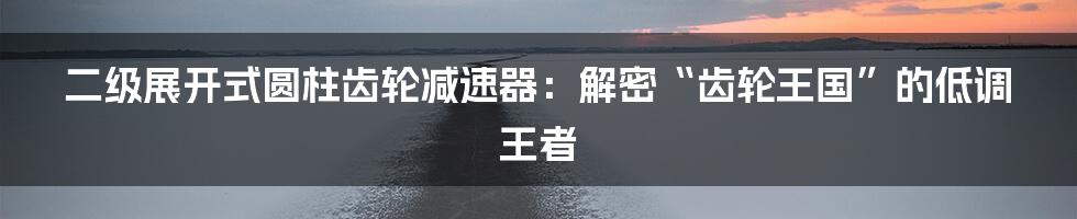 二级展开式圆柱齿轮减速器：解密“齿轮王国”的低调王者