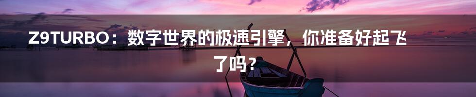 Z9TURBO:数字世界的极速引擎,你准备好起飞了吗?