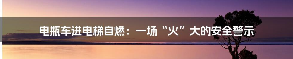 电瓶车进电梯自燃：一场“火”大的安全警示