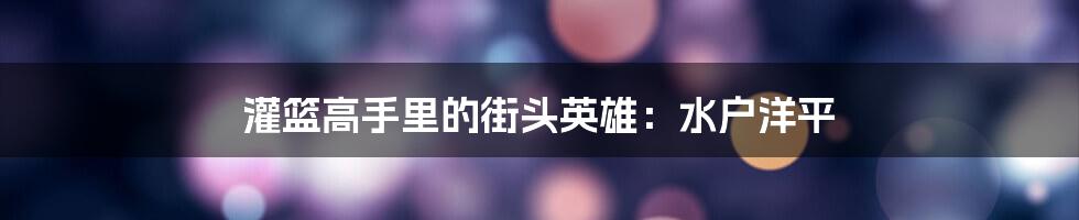 灌篮高手里的街头英雄:水户洋平