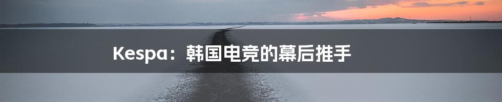 Kespa：韩国电竞的幕后推手