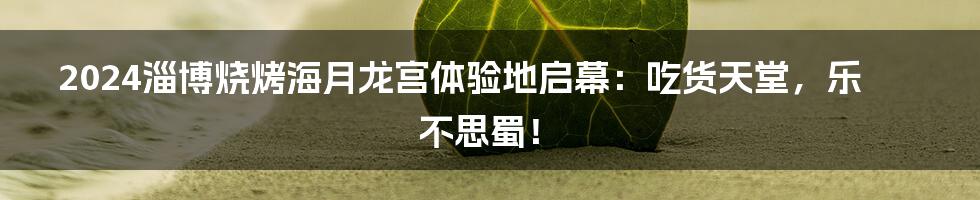 2024淄博烧烤海月龙宫体验地启幕：吃货天堂，乐不思蜀！