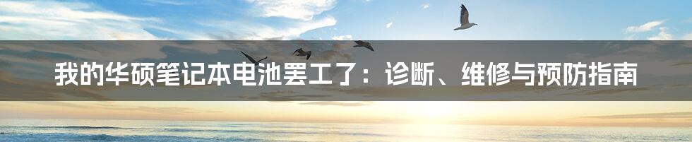 我的华硕笔记本电池罢工了:诊断、维修与预防指南