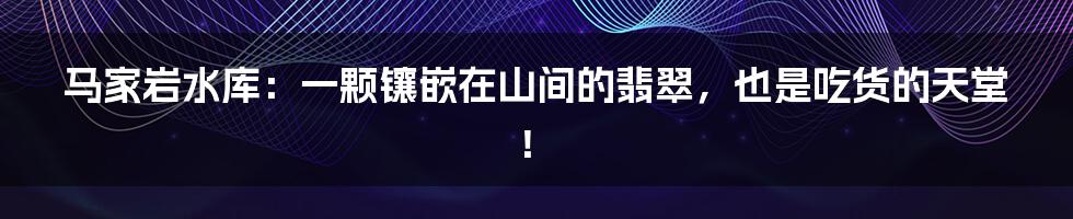 马家岩水库:一颗镶嵌在山间的翡翠,也是吃货的天堂!