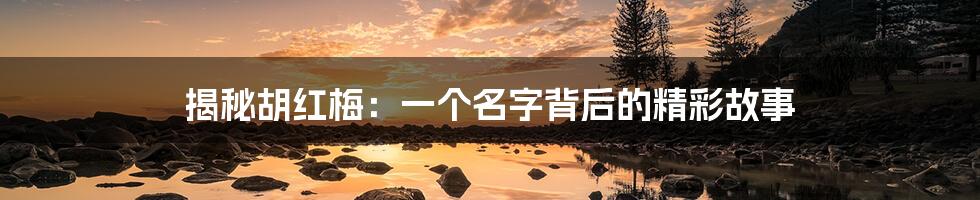 揭秘胡红梅：一个名字背后的精彩故事