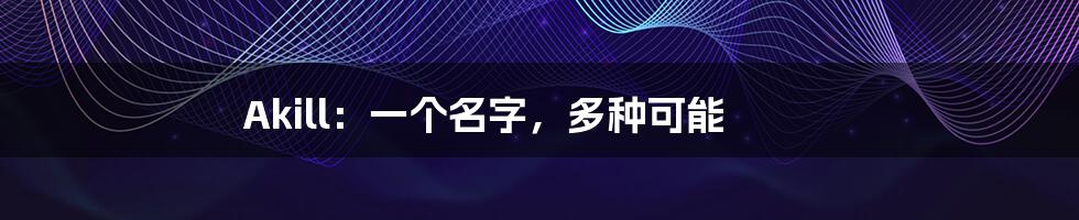 Akill:一个名字,多种可能