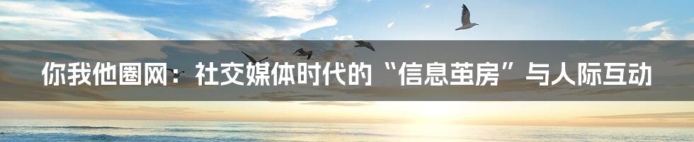 你我他圈网：社交媒体时代的“信息茧房”与人际互动