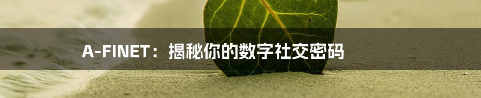 A-FINET：揭秘你的数字社交密码
