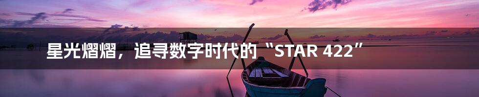 星光熠熠，追寻数字时代的“STAR 422”