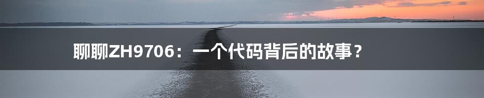 聊聊ZH9706:一个代码背后的故事?