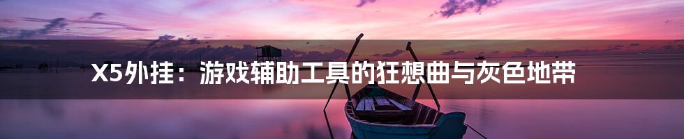 X5外挂：游戏辅助工具的狂想曲与灰色地带